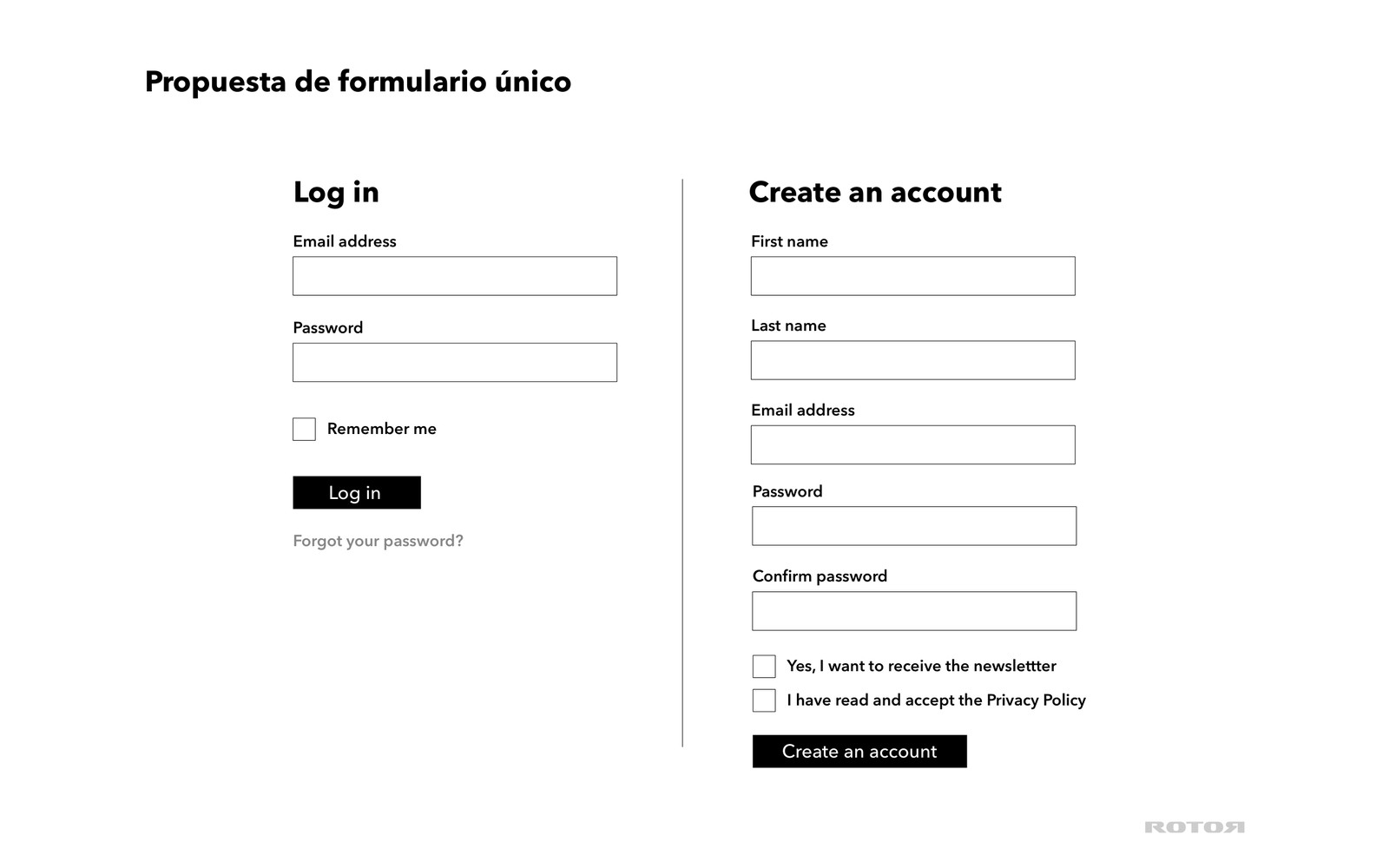 ROTOR — formulario de registro único